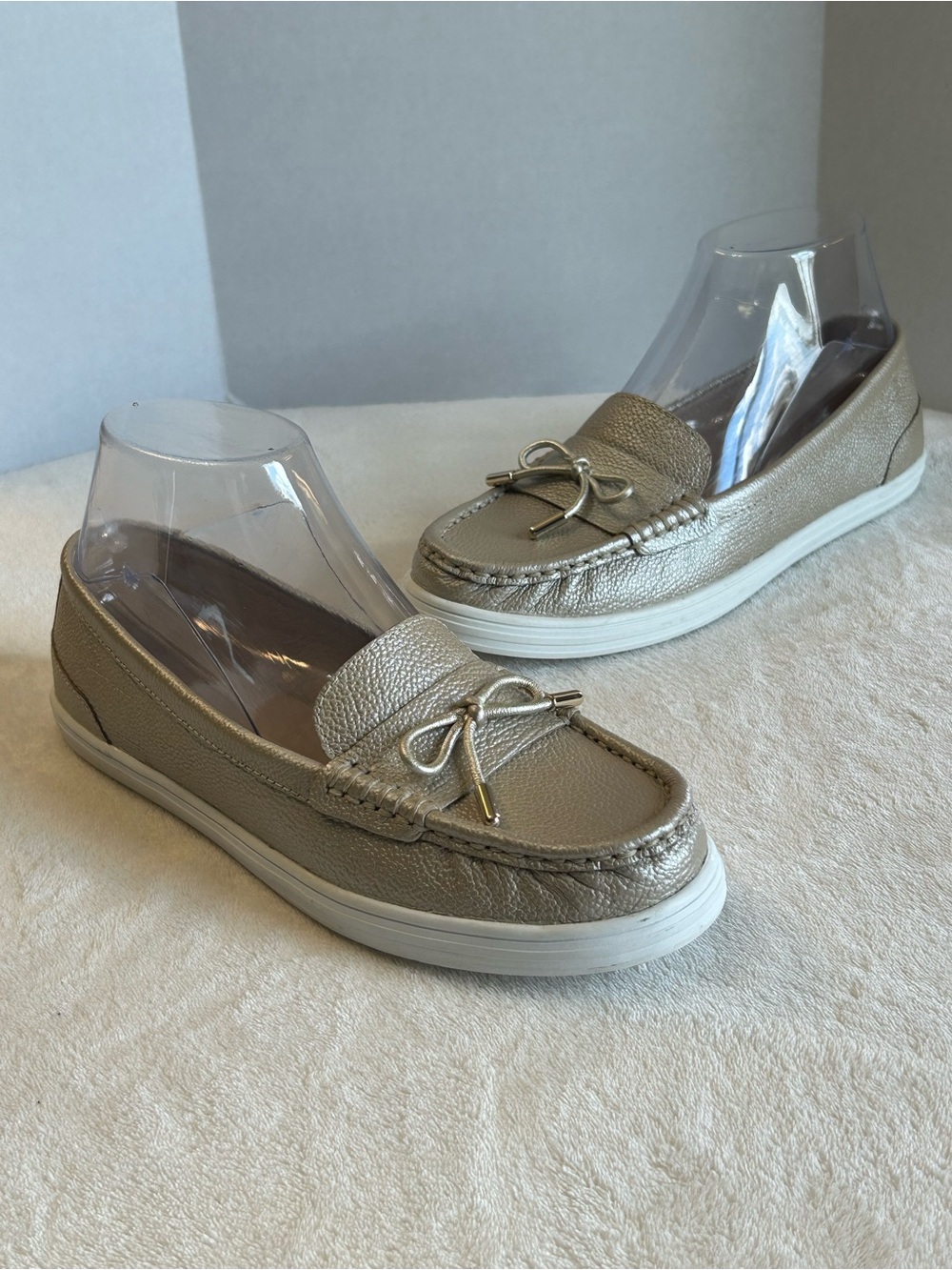 Jack Rogers Remy Weekend Metallic Gold Slip-On Women's Loafer Flats Size 7B